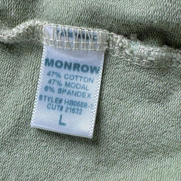 MONROW Crop Wide Leg Lounge Sweatpants Sage Green - Picture 6 of 10